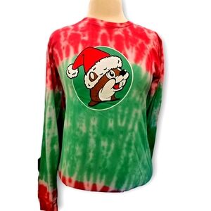 Buc-ee's Tie Dye Christmas Long Sleeve Shirt
